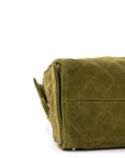 Suede Quilted Small CHNL 25 Handbag Khaki