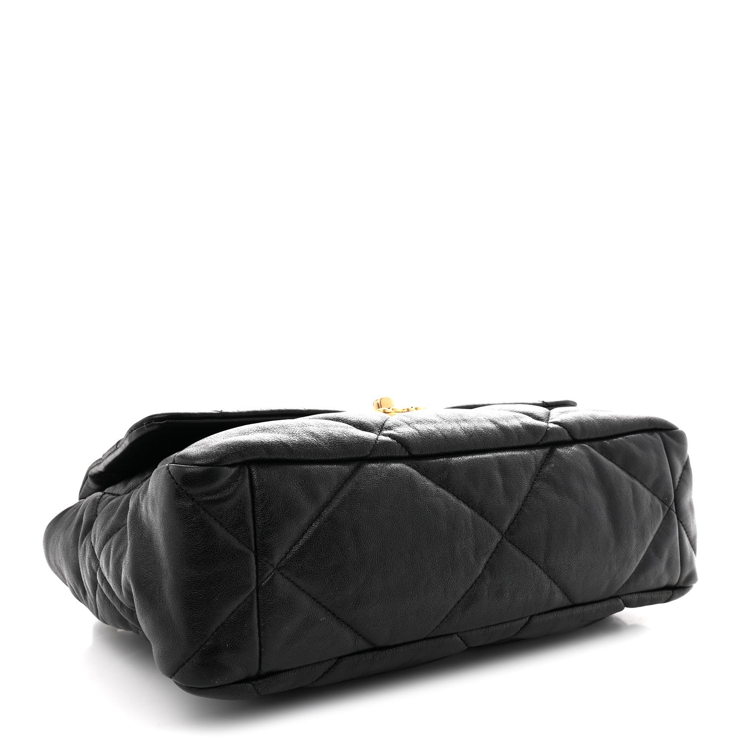 Goatskin Quilted Large CHNL 19 Flap Black