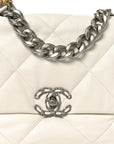 Quilted Large CHNL 19 Flap White