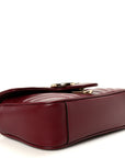 Calfskin Matelasse Mini GG Marmont Shoulder Bag Rosso Ancora