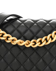Lambskin Quilted Medium Boy Flap Black