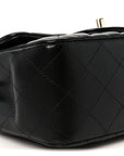Lambskin Quilted Mini Square Flap Black