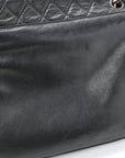 Lambskin Quilted Chain Mail Shoulder Bag Black