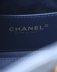 Washed Denim Quilted Mini CHNL 25 Handbag Blue
