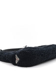 Terry Cloth Mini Re-Edition 2000 Bag Black White