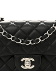 Lambskin Quilted Mini Rectangular Flap Black