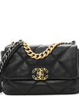 Lambskin Quilted Medium CHNL 19 Flap Black
