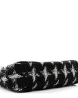 Tweed Quilted Maxi CHNL 19 Flap Black White