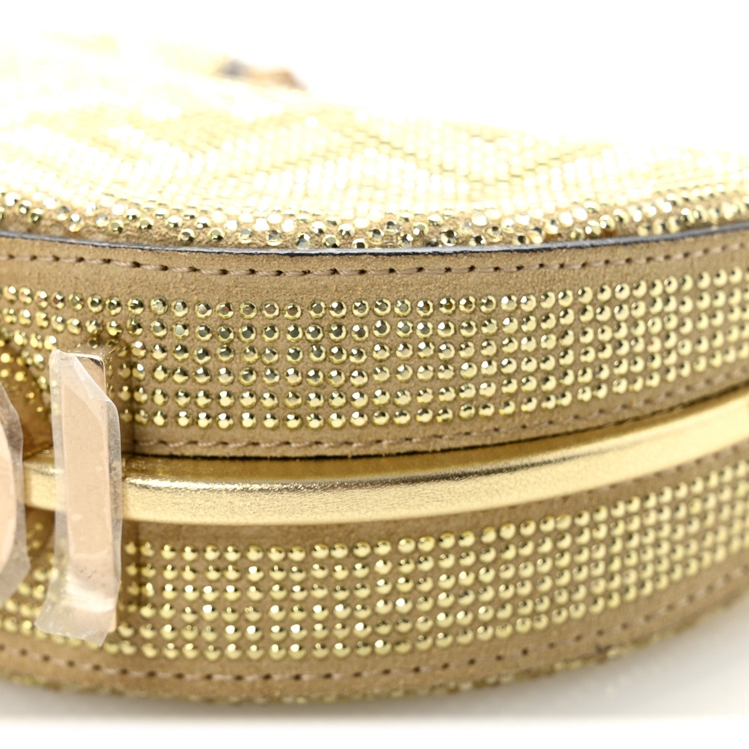 Crystal Vitello Laminato Suede FF Nano FNDIgraphy Hobo Charm Platino