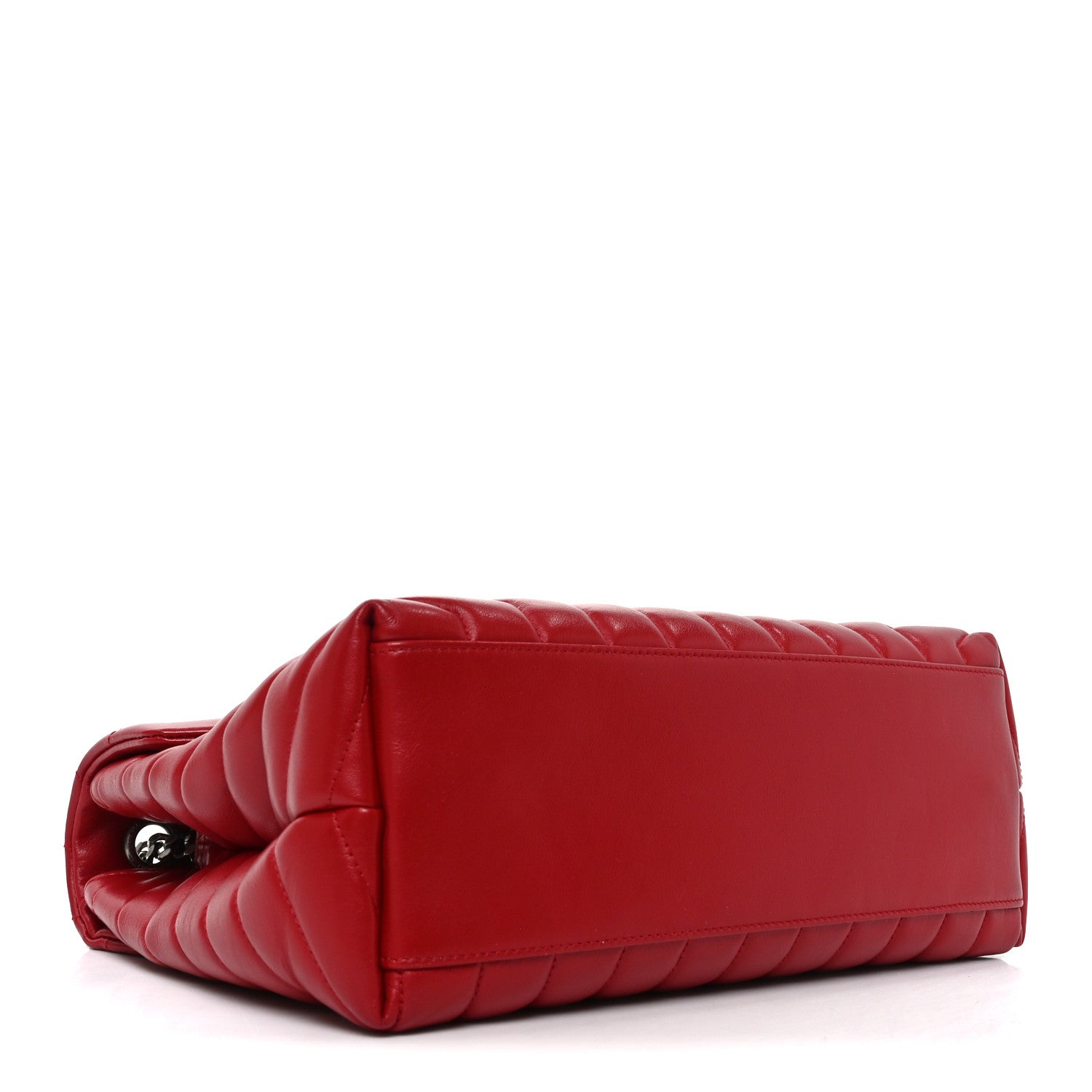 Calfskin Y Quilted Monogram Medium Loulou Chain Satchel Red
