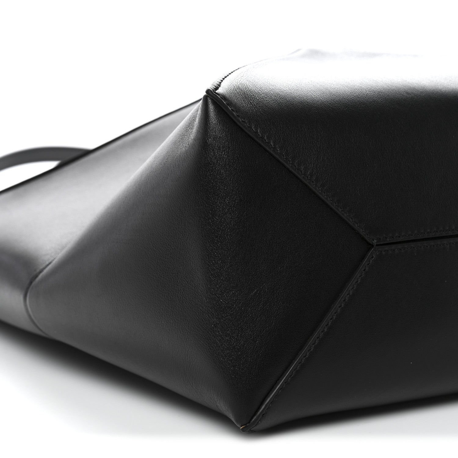 Shiny Calfskin Medium Puzzle Fold Tote Black