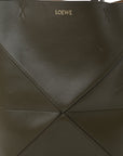 Shiny Calfskin Medium Puzzle Fold Tote Umber