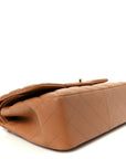 Lambskin Quilted Jumbo Double Flap Dark Beige