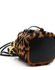 Shearling Vitello Dolce F is FNDI Macro FF 1974 Mini Mon Tresor Bucket Bag Tobacco Black