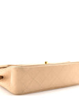 Lambskin Quilted Small Double Flap Beige