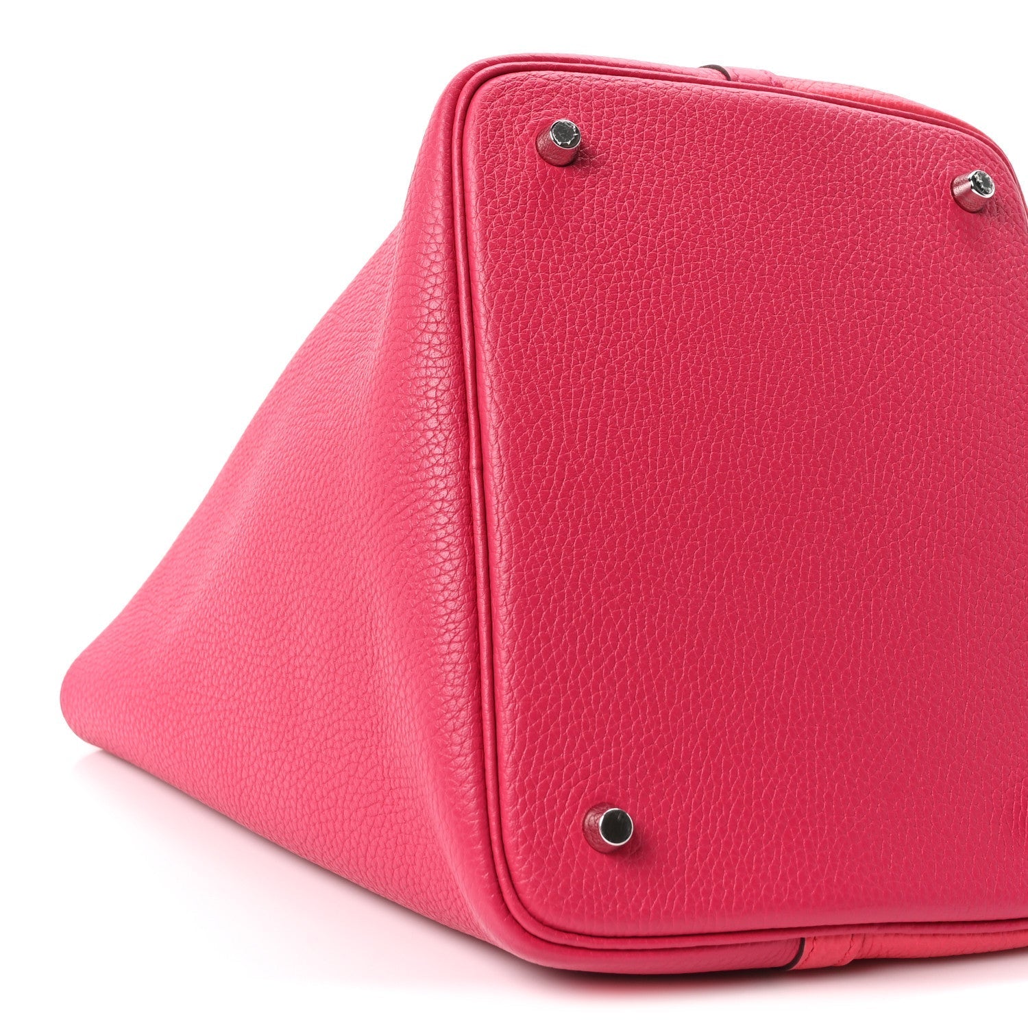 Taurillon Clemence Casaque Picotin Lock 22 MM Rose Extreme Rose Mexico Rouge De Coeur