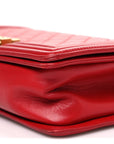 Lambskin Quilted Medium Boy Flap Red