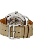 Stainless Steel Alligator Diamond Bezel Mother of Pearl 38mm Arceau Le Temps Voyageur Automatic Watch Gris Perle