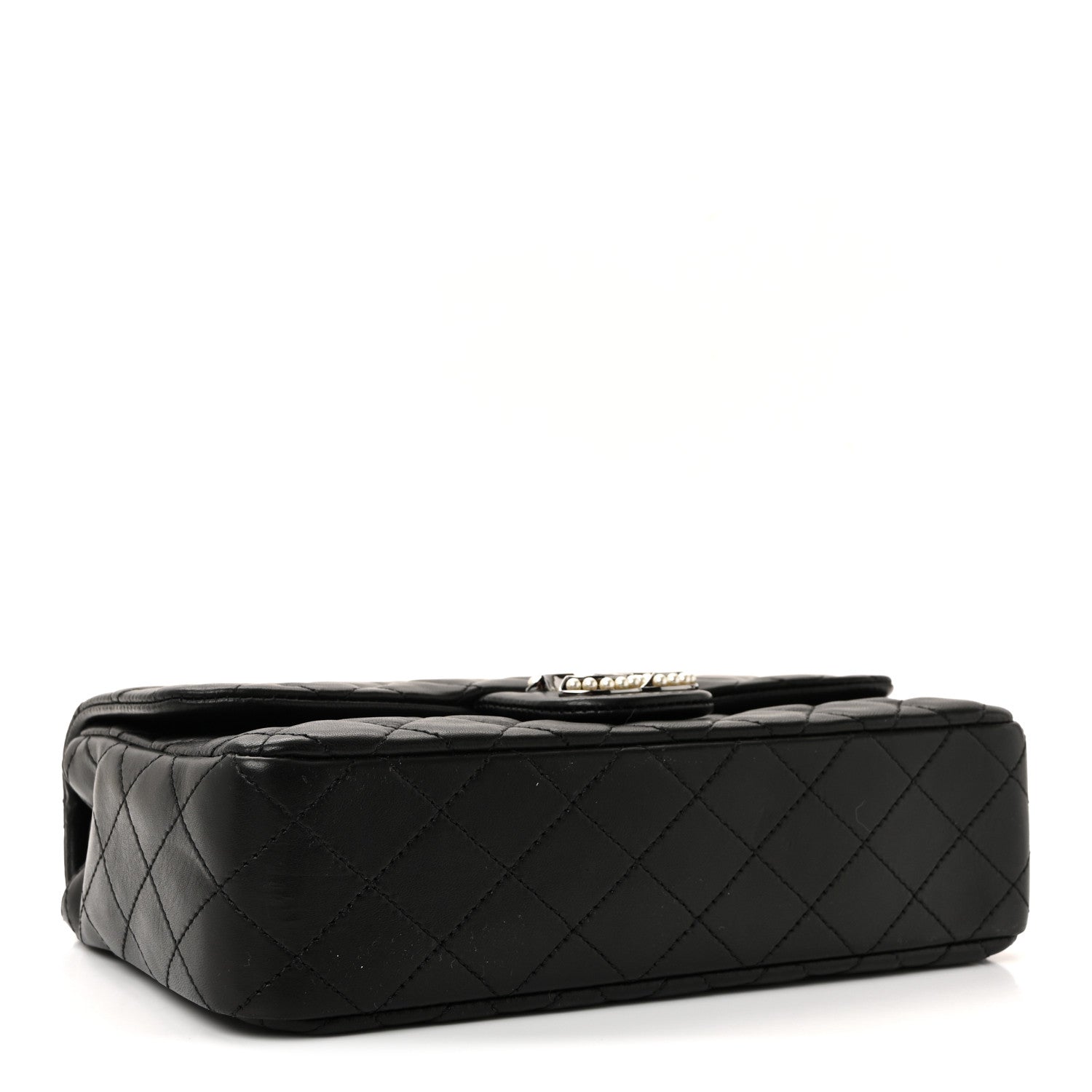 Lambskin Quilted Medium Westminster Pearl Flap Black
