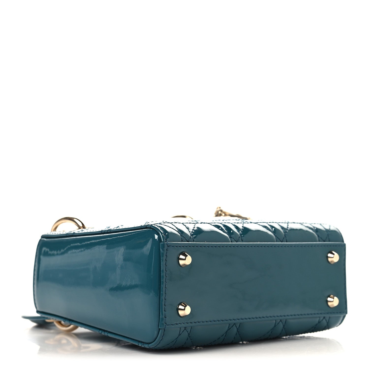 Patent Cannage Mini Lady Dor Blue