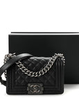 Caviar Quilted Small Boy Flap Black