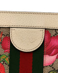 GG Supreme Monogram Flora Web Small Ophidia Chain Shoulder Bag White
