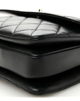 Lambskin Quilted Small Trendy CC Dual Handle Flap Bag Black