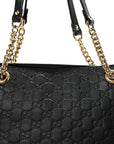 GCCIssima Signature Medium Shoulder Tote Bag Black