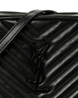 Calfskin Matelasse Monogram Monochrome Lou Camera Bag Black
