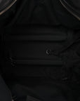 Agneau Silver Hardware Duffle Carry On Travel Bag Black