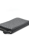 Nappa Intrecciato Zip Around Wallet Black