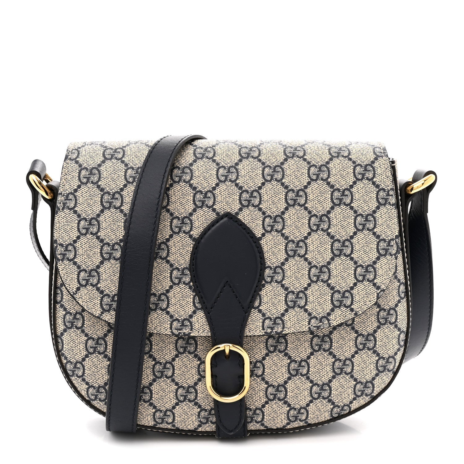 GG Supreme Monogram Small Messenger Shoulder Bag Beige Blue Navy
