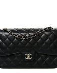 Caviar Quilted Jumbo Double Flap Black