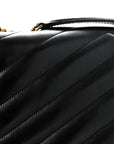 Lambskin Quilted Monogram Large Loulou Black