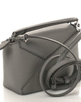 Soft Grained Calfskin Mini Puzzle Edge Bag Gunmetal