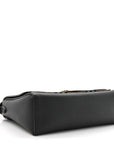 Coated Canvas Calfskin Vintage Check Medium Note Crossbody Bag Black