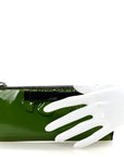 Patent Bow Flap Wallet Green Black