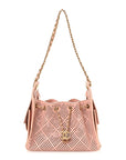 Perforated Calfskin Quilted Mini CHNL 25 Handbag Light Pink