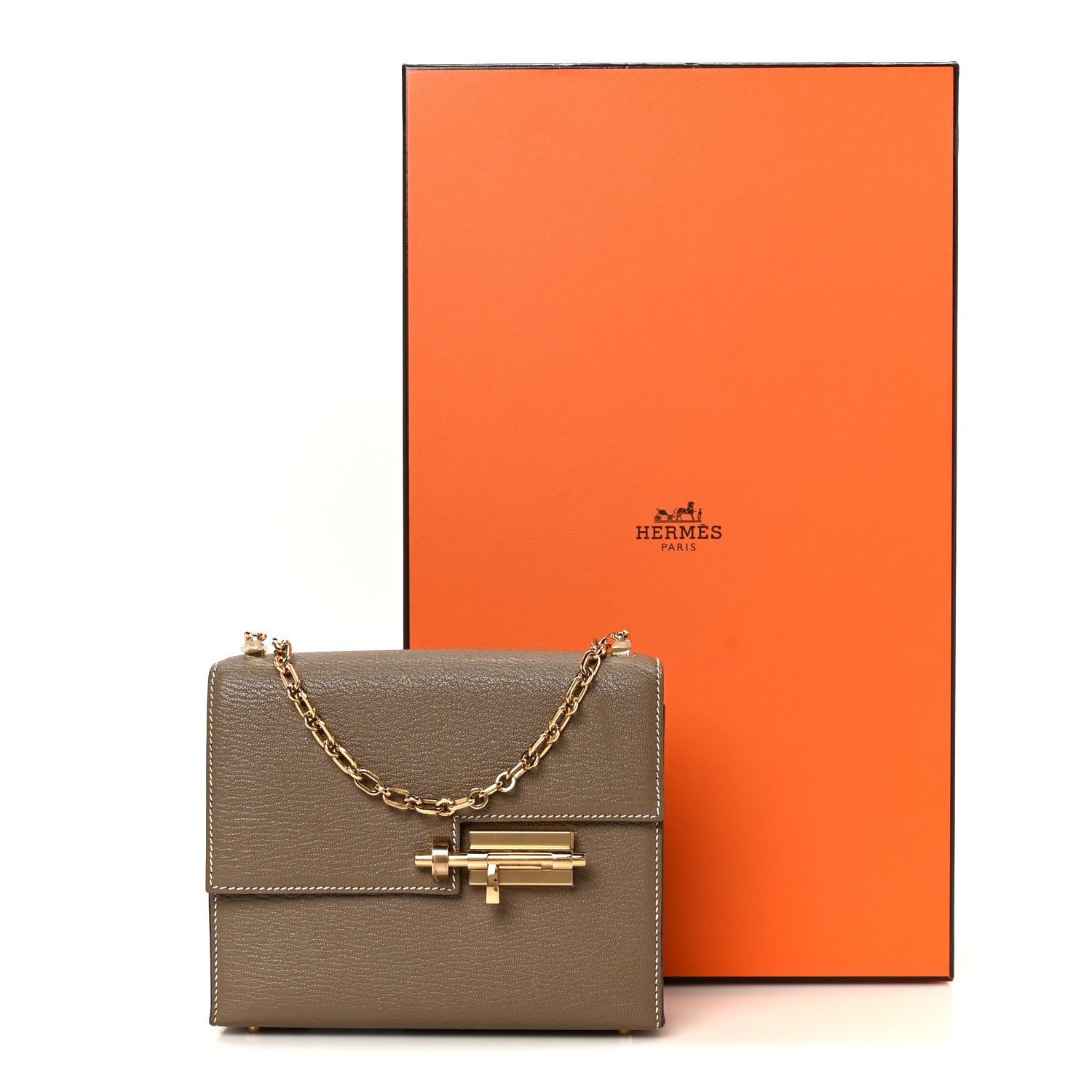 Chevre Chamkila Mini Verrou Chaine Bag Etoupe