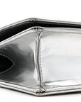 Metallic Patent Micro-Cannage Baby D1ORama Flap Bag Silver