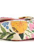 X KEN SCOTT Calfskin Matelasse Floral Print Super Mini GG Marmont Shoulder Bag Ivory Pink