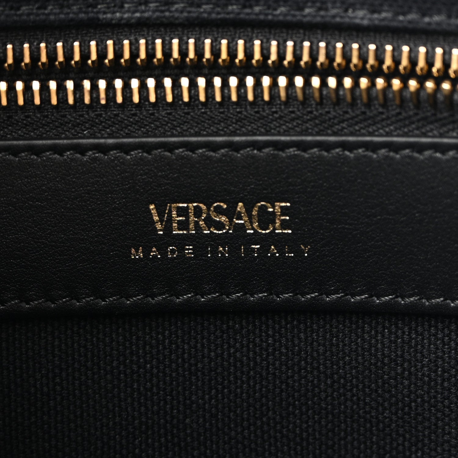 Canvas Studded Small Logo Tote Bag Black
