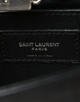 Calfskin Crocodile Embossed Small Classic Monogram Kate Tassel Satchel Black