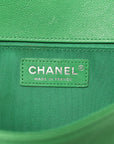 Caviar Quilted Medium Boy Flap Green