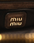 Suede Matelasse Large Arcadie Top Handle Bag Cocoa Brown