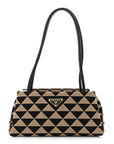 Jacquard Triangolo Symbole Embroidered Small Shoulder Bag Black Corda