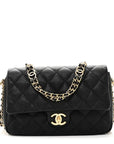 Caviar Quilted Small CC You Flap Black