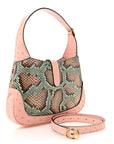 Snakeskin Ostrich Calfskin Small Jackie 1961 Hobo Pink Multicolor