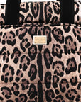 Nylon Leopard Print Changing Bag Brown