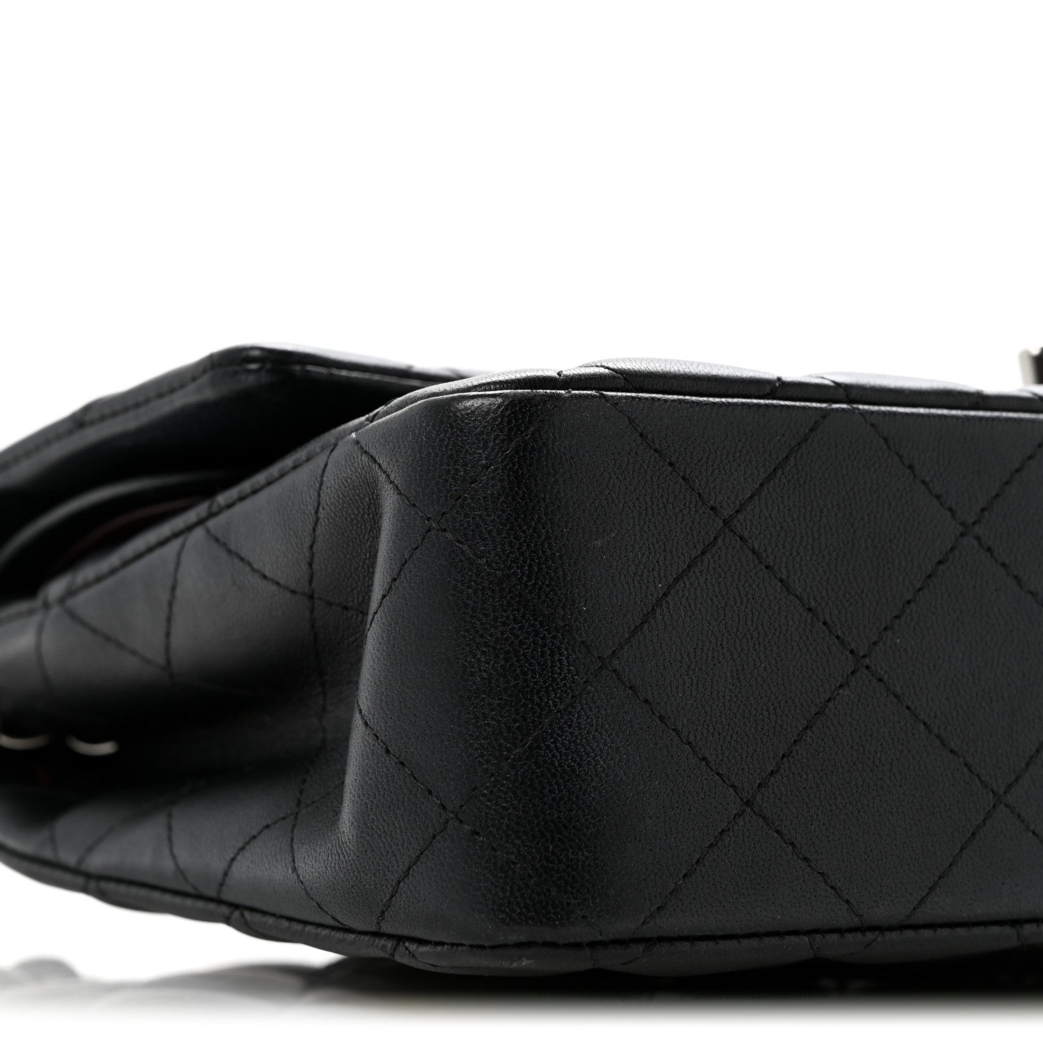 Lambskin Quilted Medium Double Flap Black